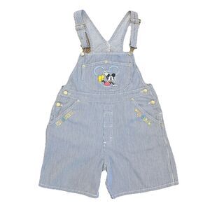 Vintage 90s Mickey And Co Overalls Shorts Embroidered Disney Denim Kids Size 10